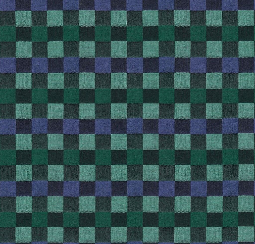 a repeating pattern of green and blue squares arranged in a grid-like fashion.