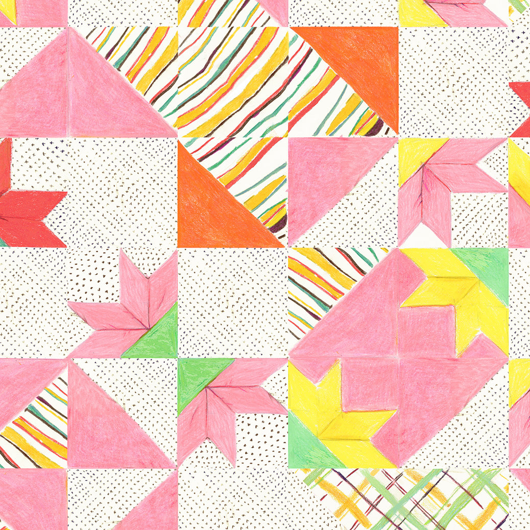 a drawing of a pattern with different colors of leaves