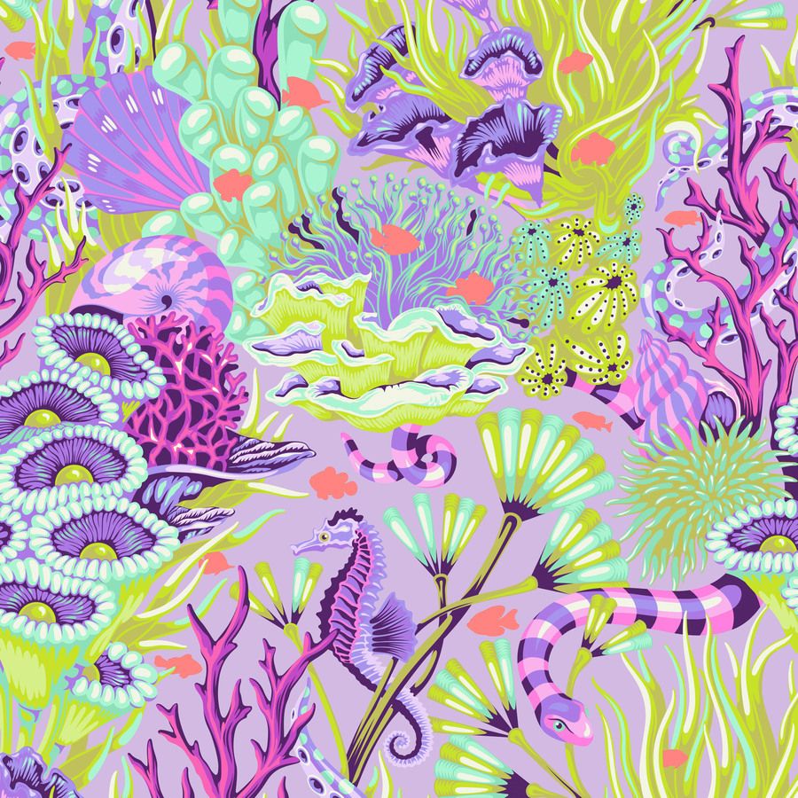 The image is a vibrant and colorful underwater scene featuring a variety of marine life, including fish, coral, and sea creatures.