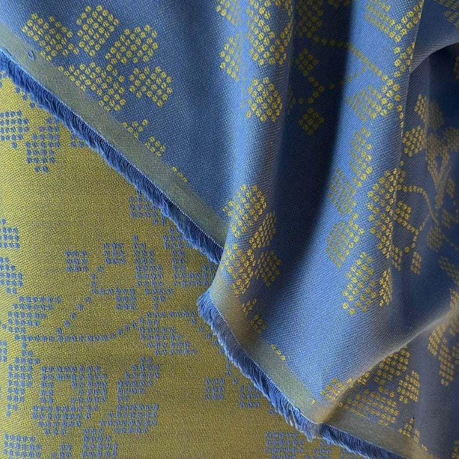 A richly textured woven design in a warm saffron colorway, this premium cotton fabric adds depth and visual interest to handmade projects. Unlike printed cotton, jacquard fabric has its pattern woven directly into the cloth, creating a distinctive texture and beautiful finish.