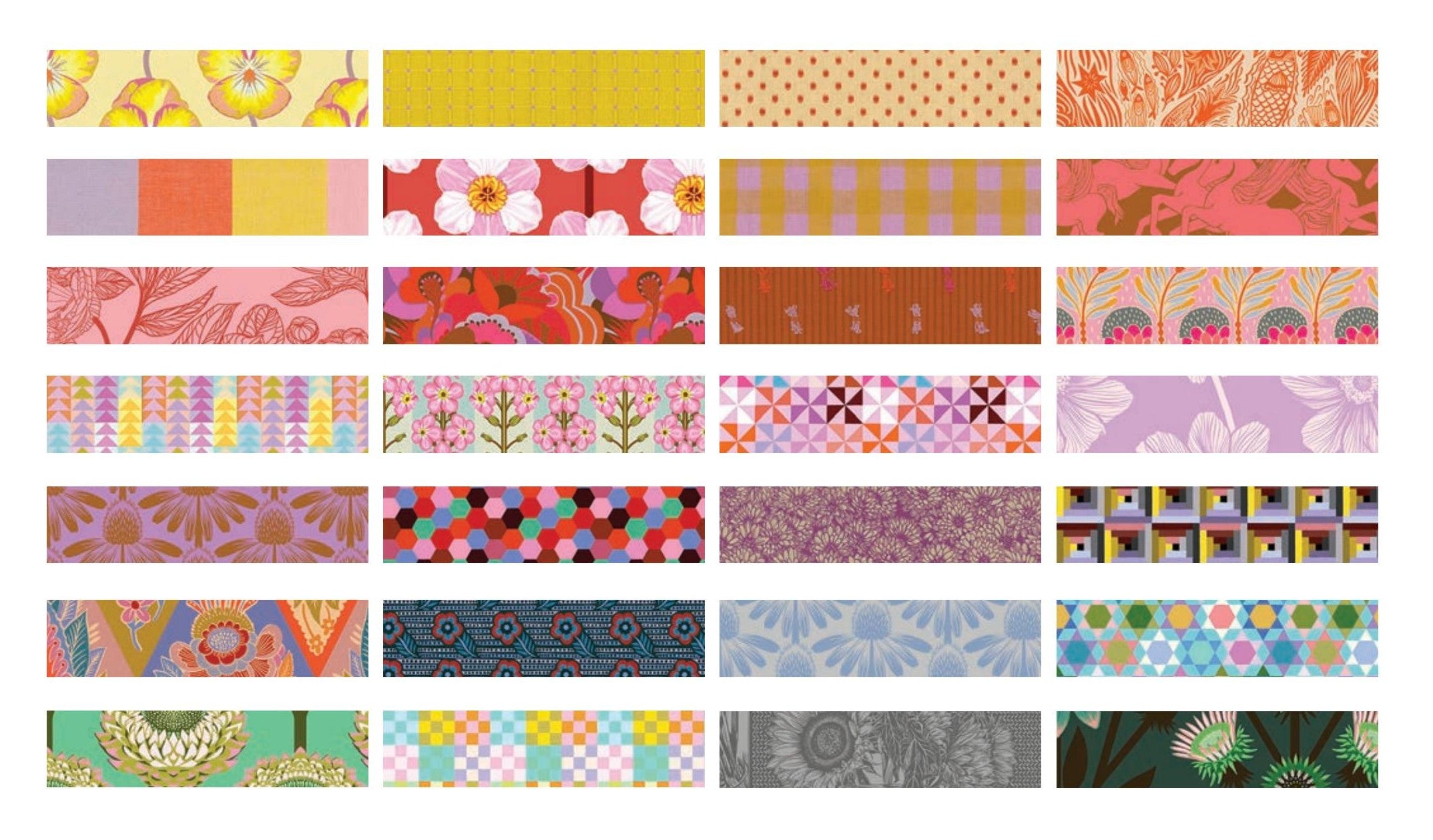 a collection of 16 different patterns and designs, each with its own unique color scheme and style. The patterns include floral designs, geometric shapes, and abstract motifs, showcasing a diverse range of artistic elements.