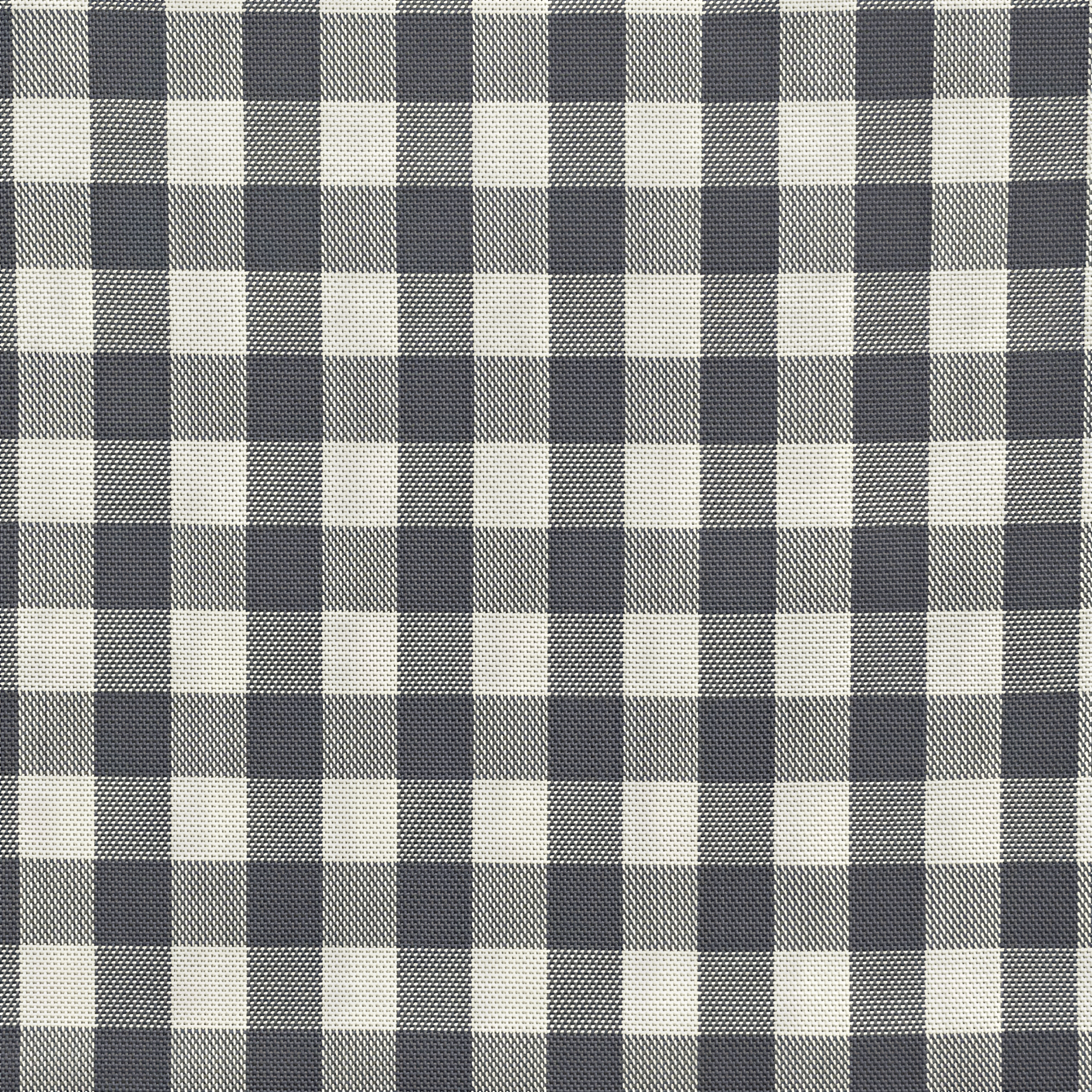 a close-up view of a fabric with a classic gingham pattern, featuring a repeating diagonal grid of alternating black and white squares.