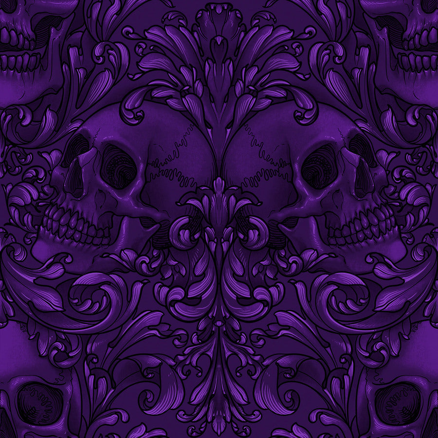 Skull Damask - Purple