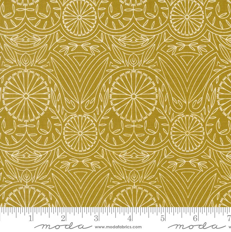 Imaginary Flowers-Golden by Gingiber, 48385 17, Moda Fabrics