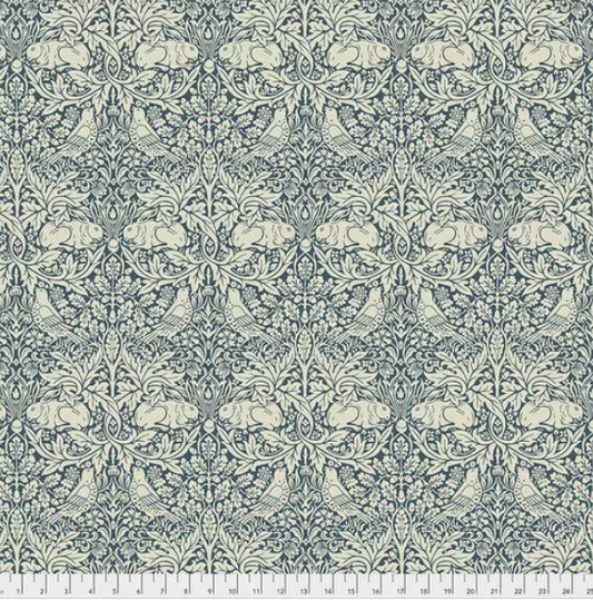 Brer Rabbit Navy Blue PWWM026 Free Spirit Fabrics, William Morris Fabric, Quilt Fabric, Cotton Fabric, Rabbit Fabric, Fabric By The Yard