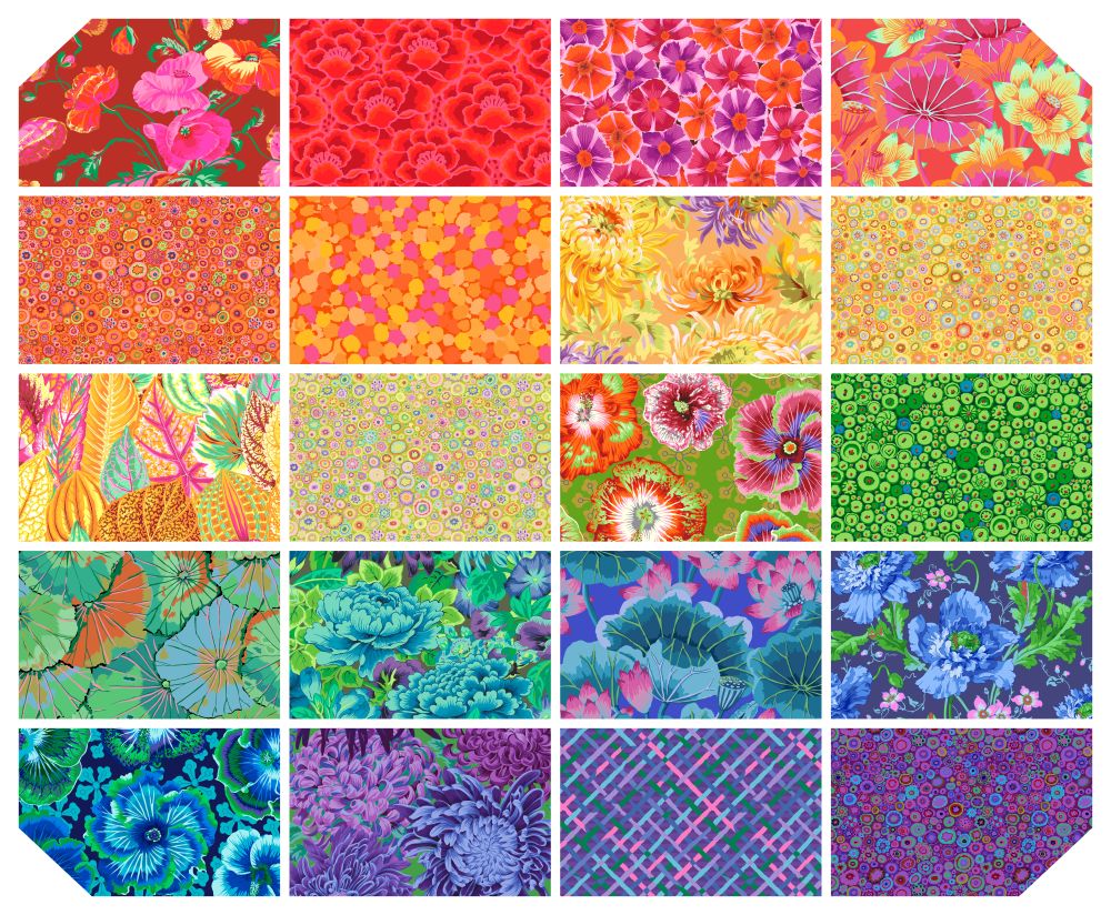 The image is a collage of 16 different floral patterns, each with its own unique color scheme and design. The patterns include a variety of flowers, such as roses, daisies, and lilies, as well as other colorful and intricate floral designs. The images showcase a diverse range of colors and styles, creating a visually striking and vibrant collection.