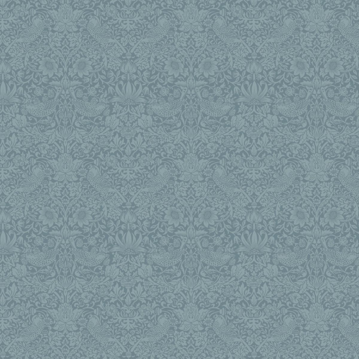 a repeating pattern of a light blue floral design with a repeating pattern of small flowers and leaves.
