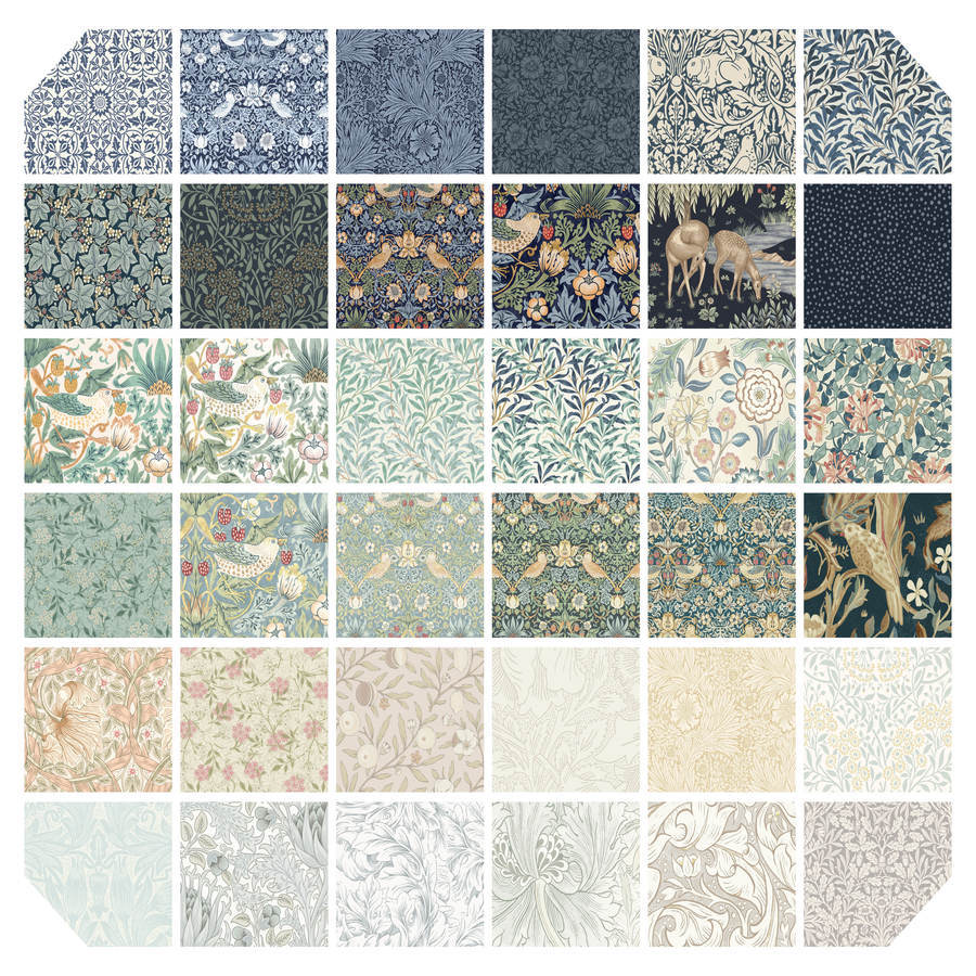 a collection of 24 different patterns and designs, each with its own unique color scheme and style. The patterns include floral designs, abstract shapes, and various other motifs, showcasing a diverse range of artistic elements.