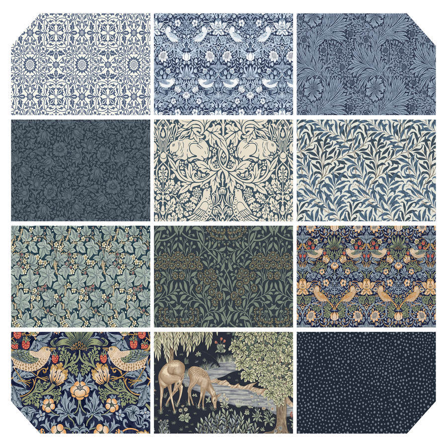 a collection of nine distinct patterns, each with its own unique design and color scheme. The patterns vary in size and complexity, showcasing a diverse range of artistic styles and motifs.