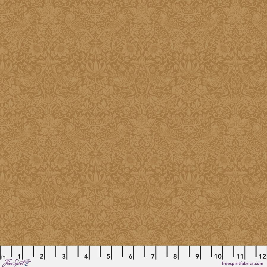 The image is a repeating pattern of a brown floral design, which appears to be a fabric or wallpaper pattern.