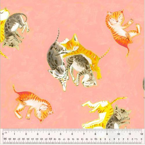 a picture of a cat pattern on a pink background