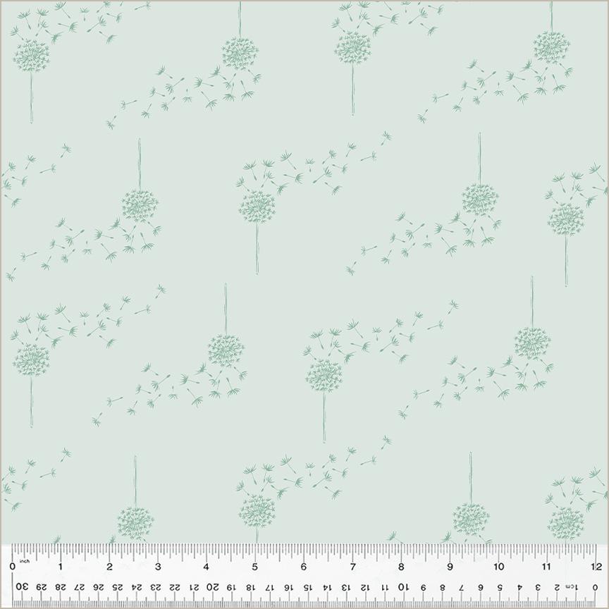 a green background with dandelions and a ruler