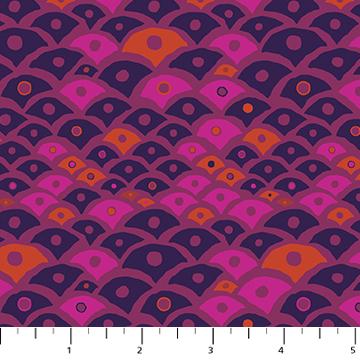 a ruler with a purple and red pattern on it