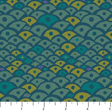 a ruler with a blue and yellow pattern on it