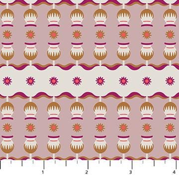 a ruler with a pink and brown pattern on it