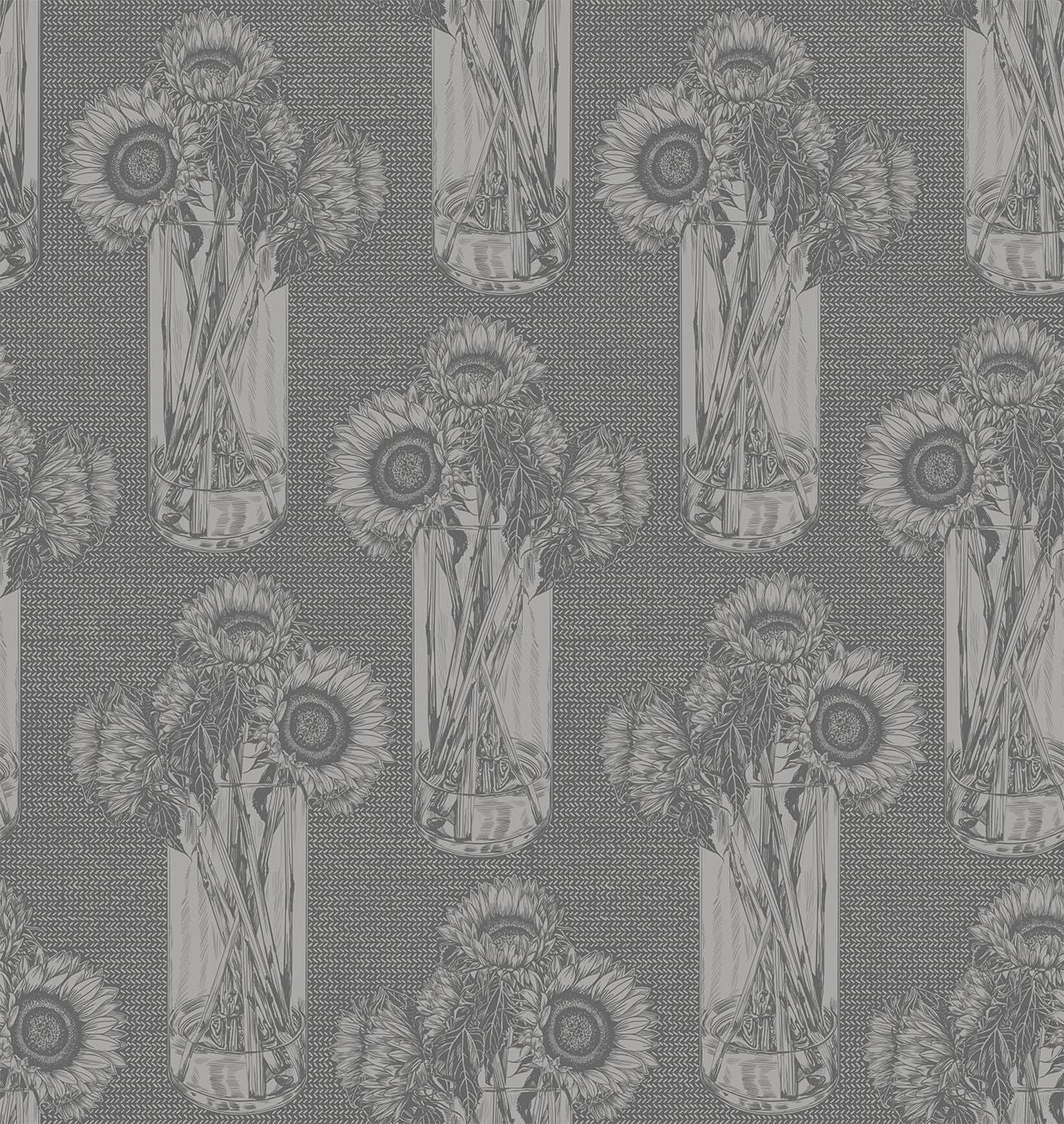 a black and white photo of a vase with flowers