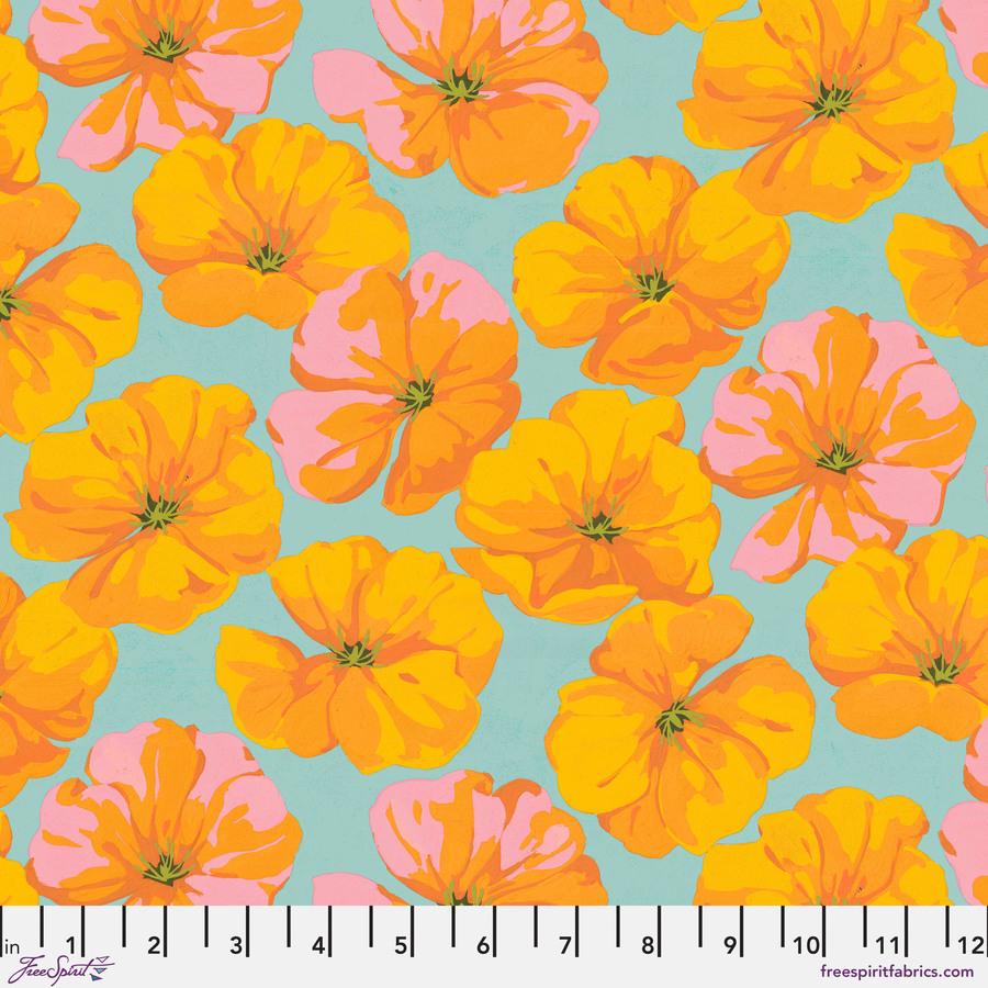 a picture of a bunch of flowers on a blue background