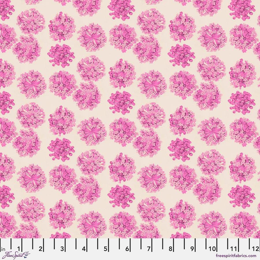 a pink flower pattern on a white background