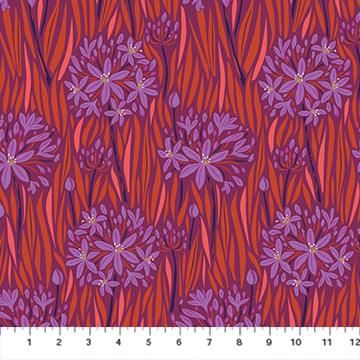 a ruler with a purple and red flower pattern on it
