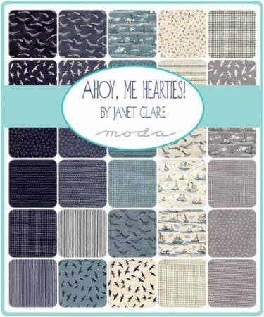 Ahoy Me Hearties Janet Clare, Moda Fabric, Grid Blender 1436-16, Nautical Fabric, Quilt Fabric, Cotton Fabric, Fabric By The Yard