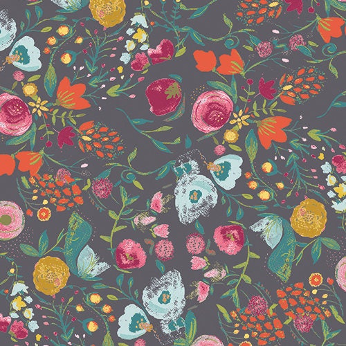 Art Gallery Fabric BUDQUETTE NIGHTFALL EMG-5607 Emmy Grace, Bari J, Floral Fabric, Quilt Fabric, Cotton Fabric, Quilting, Fabric By the Yard