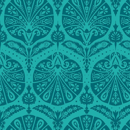 Coquille Damask - Teal