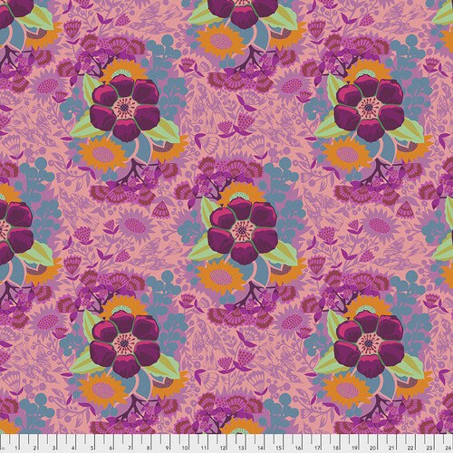 Piecework Rose PWAH145, HINDSIGHT, Anna Maria Horner, Quilt Fabric, Cotton Fabric, Floral Fabric, Quilting Fabric, Fabric By The Yard