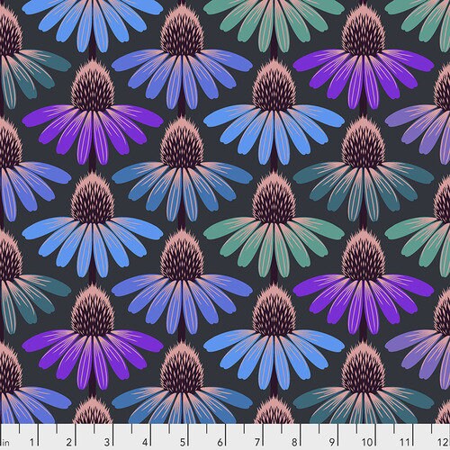 Echinacea Glow Amethyst PWAH149, HINDSIGHT, Anna Maria Horner, Cone Flower, Quilt Fabric, Cotton Fabric, Floral Fabric, Fabric By The Yard