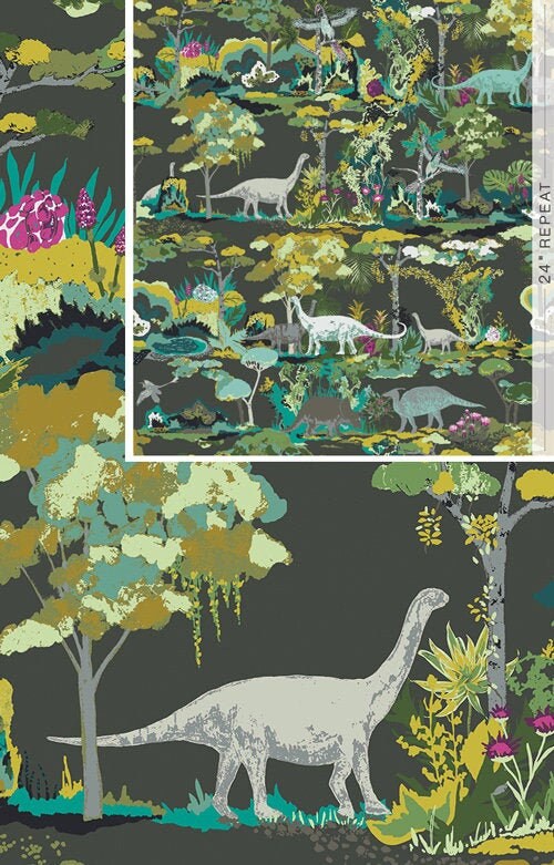 Dinosauria EST-76511 ESOTERRA, Art Gallery Fabrics, Katarina Roccella, Quilt Fabric, Cotton Fabric, Quilting, Dinosaur Fabric, 24 Inch Panel