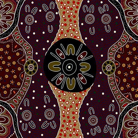 Womens Business Charcoal, E Young, Aboriginal Fabric, Australian Fabric, Quilt Fabric, Ethnic Fabric, Cotton Fabric, Fabric By The Yard