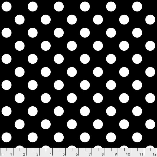Pom Poms Ink PWTP118 Tula Pink Linework, Free Spirit Fabrics, Quilt Fabric, Cotton Fabric, Quilting, Black Polka Dot, Fabric By The Yard
