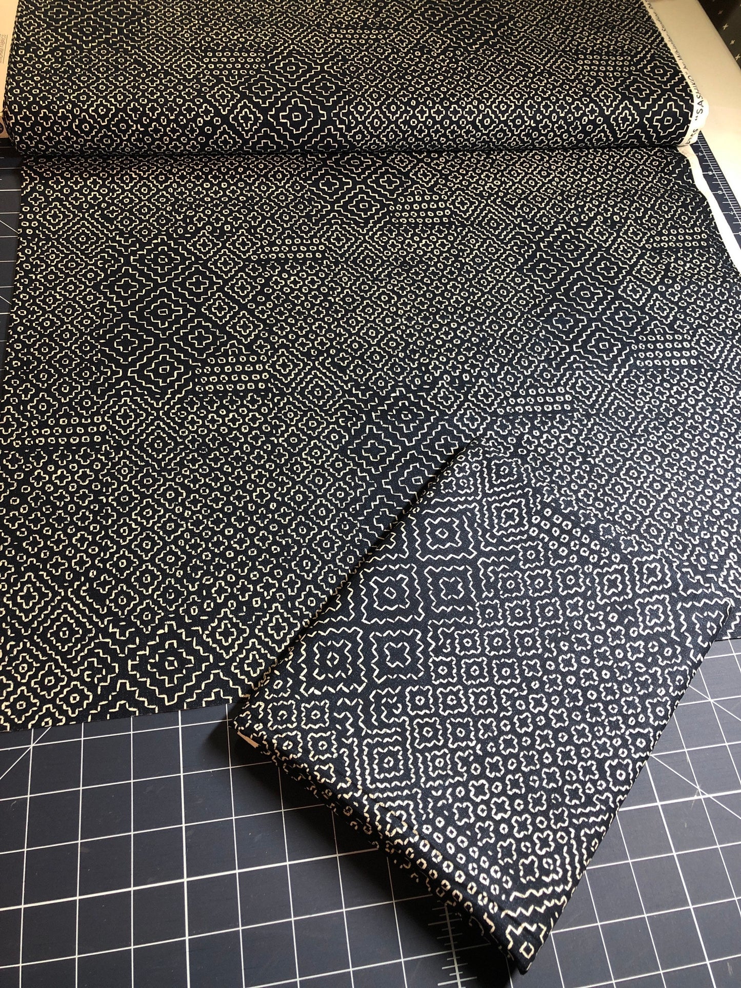 SASHIKO Stitch Sampler Indigo 51811-2 Windham Fabrics, Whistler Studios, Quilt Fabric, Japanese, Quilting, Cotton Fabric, Fabric By The Yard