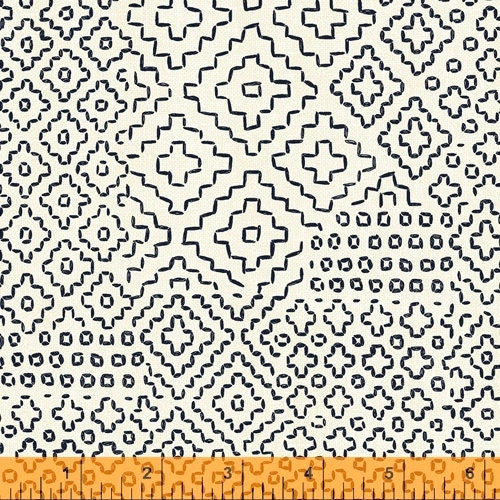 SASHIKO Stitch Sampler Ivory 51811-1 Windham Fabrics, Whistler Studios, Quilt Fabric, Japanese, Quilting, Cotton Fabric, Fabric By The Yard
