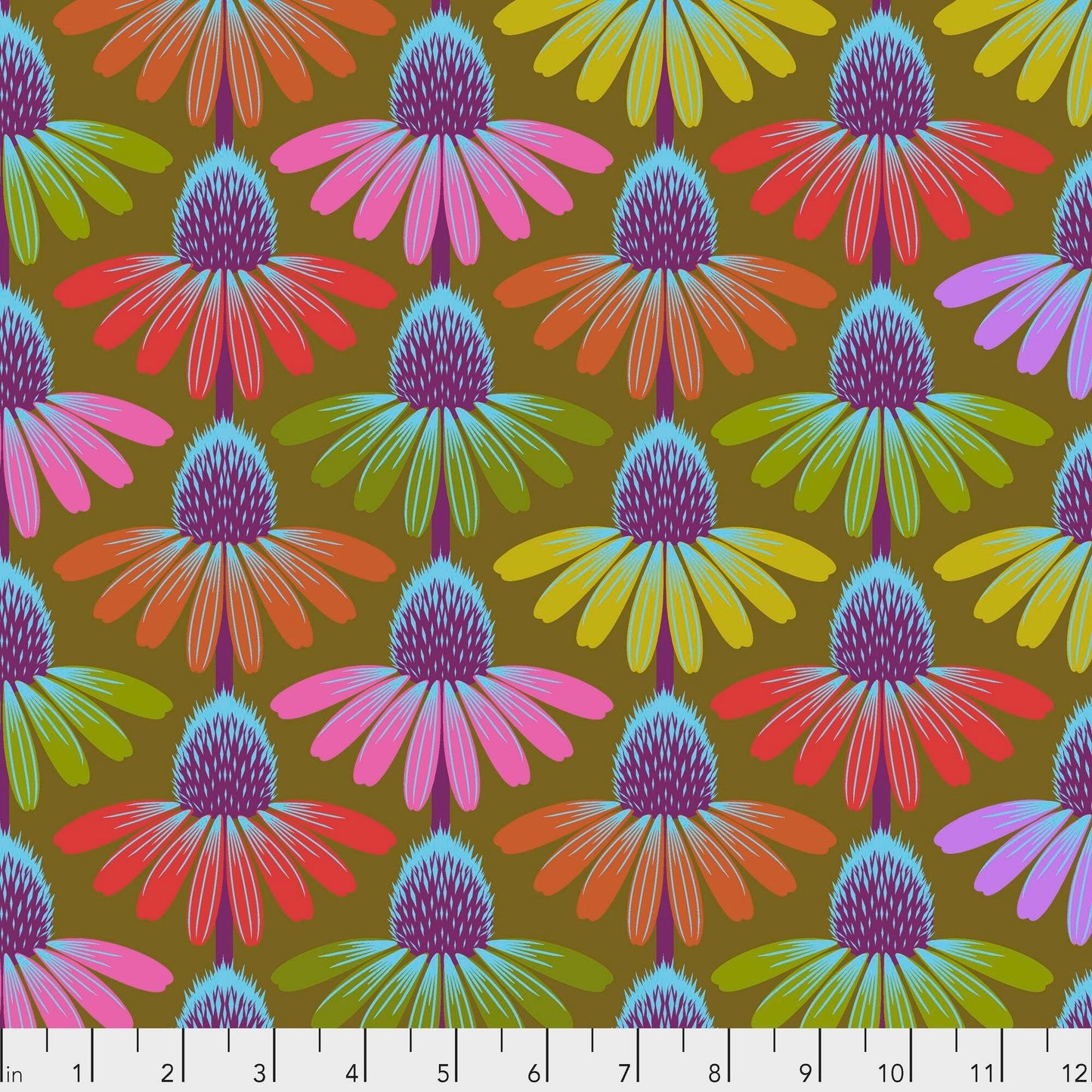 Echinacea Glow Autumn PWAH149, HINDSIGHT, Anna Maria Horner, Cone Flower, Quilt Fabric, Cotton Fabric, Floral Fabric, Fabric By The Yard