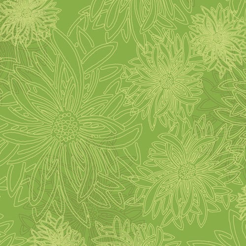 Floral Elements Lettuce FE-527, Art Gallery Fabrics, Blender Fabric, Quilt Fabric, Lime Green Fabric, Cotton Fabric, Fabric By The Yard