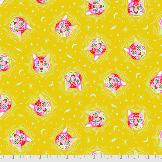 Tula Pink CURIOUSER & CURIOUSER Cheshire Wonder PWTP164, Quilt Fabric, Cotton Fabric, Alice in Wonderland, Cat Fabric, Fabric By The Yard