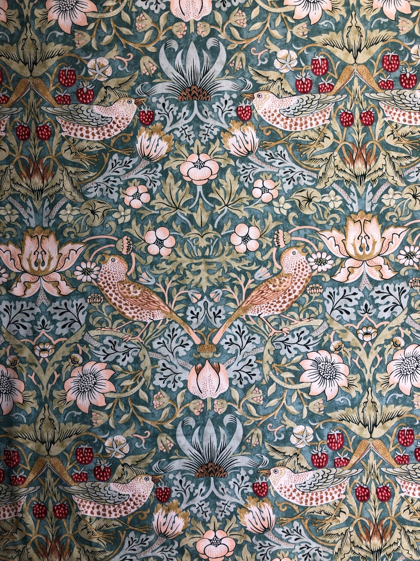 William Morris KELMSCOTT Strawberry Thief Aqua PWWM001, Free Spirit Fabrics, The Original Morris & Co, Quilt Fabric, Fabric By The Yard