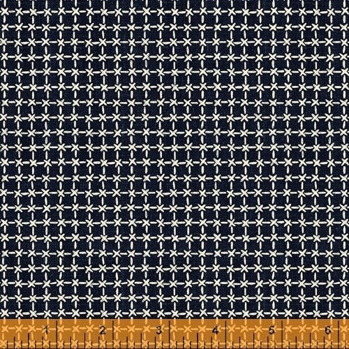 SASHIKO Grid Indigo 51816-2 Windham Fabrics, Whistler Studios, Quilt Fabric, Japanese, Quilting, Cotton Fabric, Fabric By The Yard