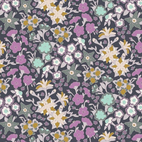 If They Were Real HKD-22654 HOOKED Art Gallery Fabrics, Mister Domestic, Quilt Fabric, Cotton Fabric, Floral Fabric, Fabric By The Yard