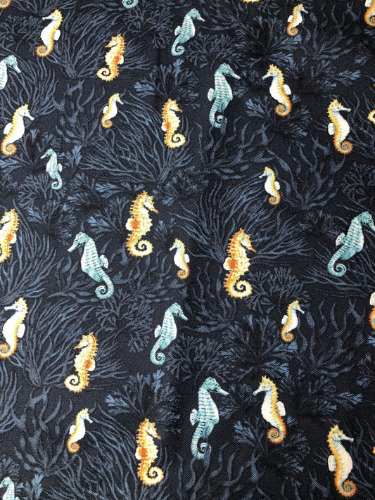 Sofishticated in Marlin 1803 Dear Stella, Quilt Fabric, Cotton Fabric, Beach Decor, Seahorse Fabric, Quilting Fabric, Fabric By The Yard