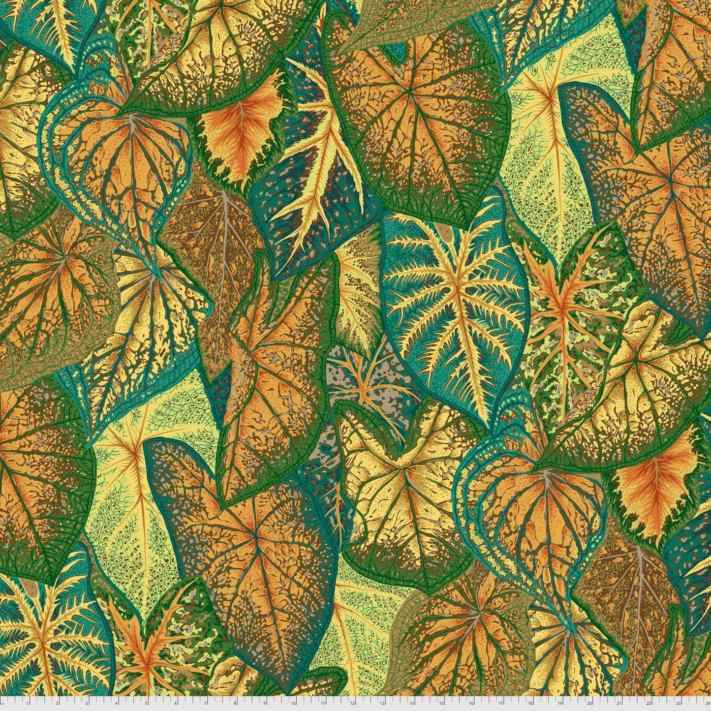 Caladiums Gold PWPJ108 Kaffe Fassett, Philip Jacobs, Quilt Fabric, Cotton Fabric, Quilting Fabric, Leaf Fabric, Woodland, Fabric By The Yard