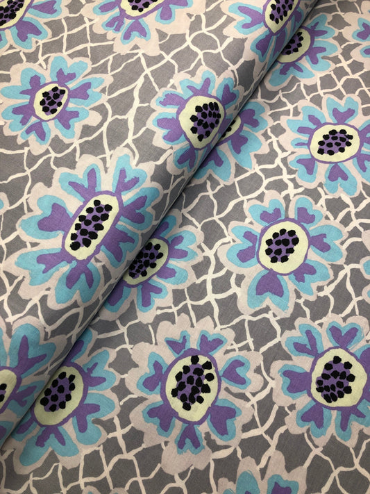 Flower Net Grey PWBM081, Kaffe Fassett, Brandon Mably, Quilt Fabric, Cotton Fabric, Quilting Fabric, Floral Fabric, Fabric By The Yard