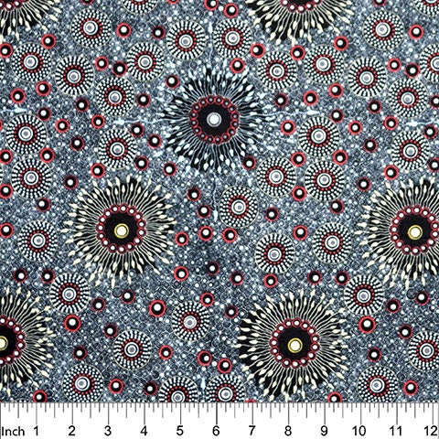 Onion Dreaming Black, Doris Inkamala, Australian Fabric, Aboriginal Fabric, Ethnic Fabric, Quilt Fabric, Cotton Fabric, Fabric By The Yard