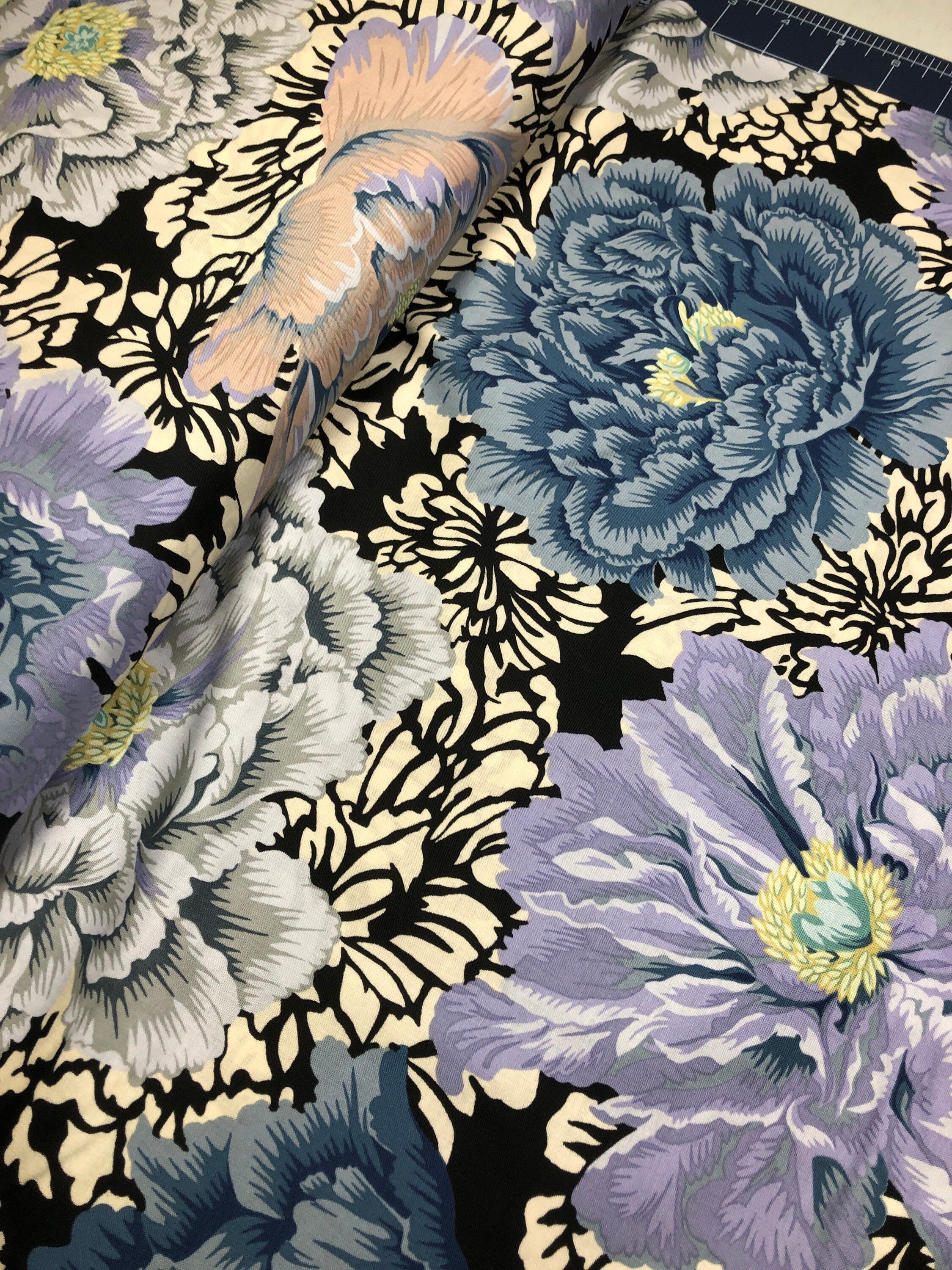 Brocade Peony - Grey