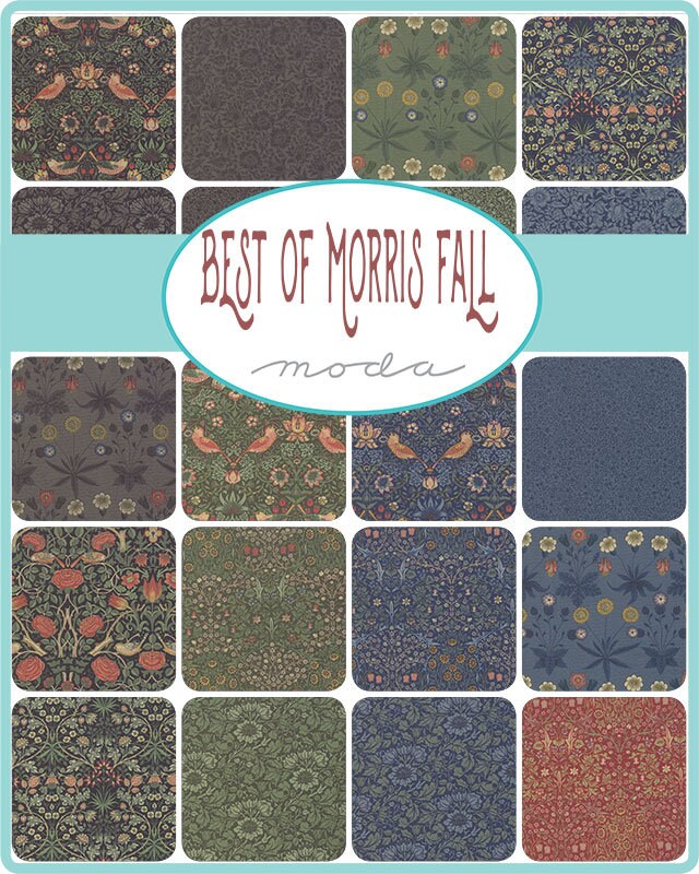 Best of Morris Indigo Tonal Strawberry Thief 8367-14 Moda Fabrics, Barbara Brackman, William Morris Fabric, Quilt Fabric, Fabric By The Yard