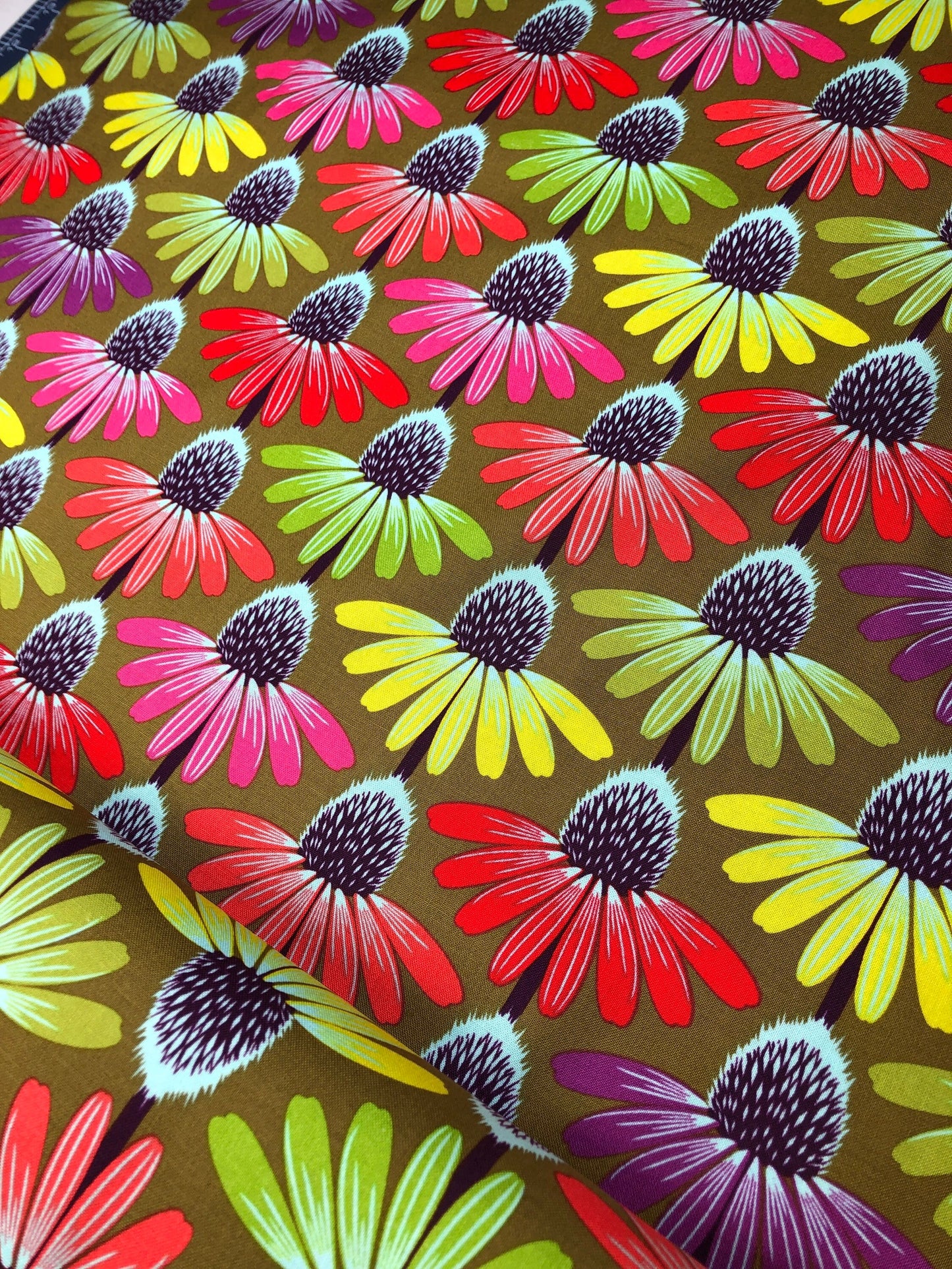 Echinacea Glow Autumn PWAH149, HINDSIGHT, Anna Maria Horner, Cone Flower, Quilt Fabric, Cotton Fabric, Floral Fabric, Fabric By The Yard