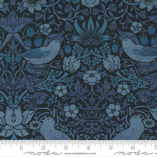 Best of Morris Indigo Tonal Strawberry Thief 8367-14 Moda Fabrics, Barbara Brackman, William Morris Fabric, Quilt Fabric, Fabric By The Yard