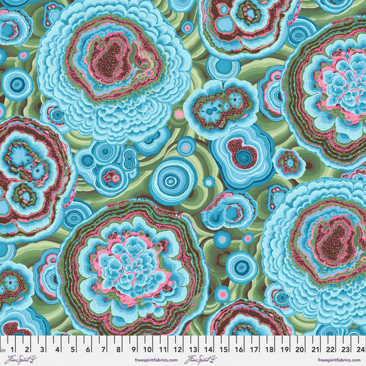 Kaffe Fassett AGATE Turquoise PWPJ106 Philip Jacobs, Free Spirit Fabrics, Quilt Fabric, Cotton Fabric, Quilting Fabric, Fabric By The Yard