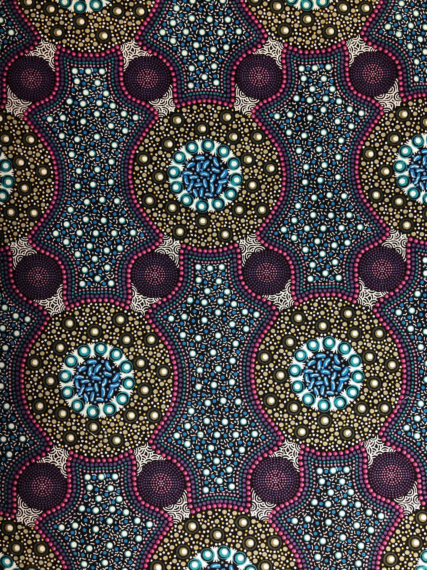 Bush Flowers Purple, Australian Fabric, Marlene Doolan, Quilt Fabric, Aboriginal Fabric, Australia, Cotton Fabric, Fabric By The Yard