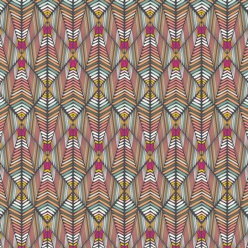 Eternal Serenity Coral IBH-74205, Art Gallery Fabrics, INDIE BOHEME, Pat Bravo, Quilt Fabric, Cotton Fabric, Boho Fabric, Fabric By The Yard
